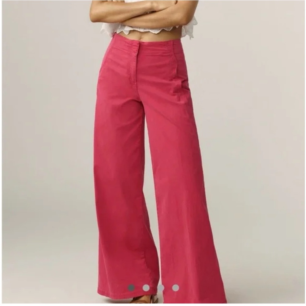 Maeve Scallop Wide-Leg Pants